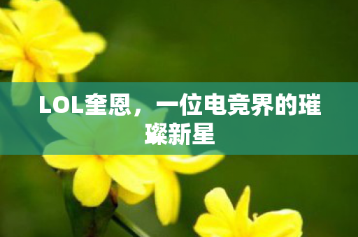一位电竞界的璀璨新星图片