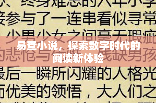 易查小说,探索数字时代的阅读新体验 易查小说,探索数字时代的阅读新体验