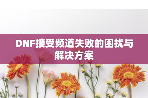 DNF接受频道失败的困扰与解决方案图片