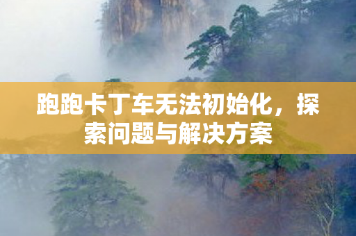 跑跑卡丁车无法初始化图片