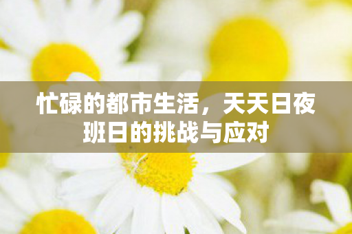 天天日夜班日的挑战与应对图片
