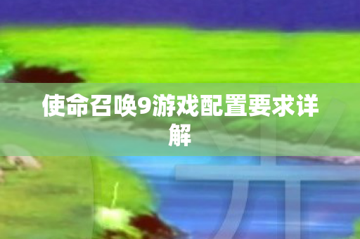 使命召唤9游戏配置要求详解图片