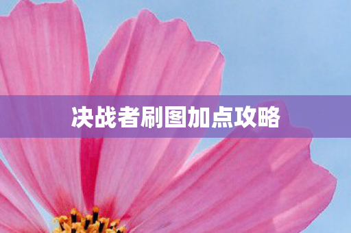 决战者刷图加点攻略图片
