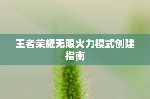 王者荣耀无限火力模式创建指南图片