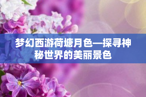 探寻神秘世界的美丽景色图片