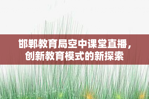 邯郸教育局空中课堂直播图片
