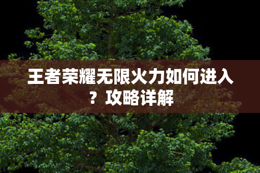 王者荣耀无限火力如何进入图片