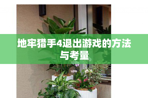 地牢猎手4退出游戏的方法与考量图片