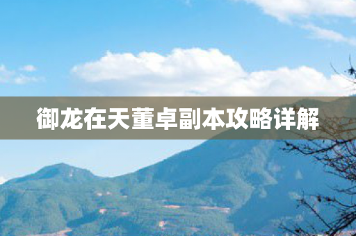 御龙在天董卓副本攻略详解图片