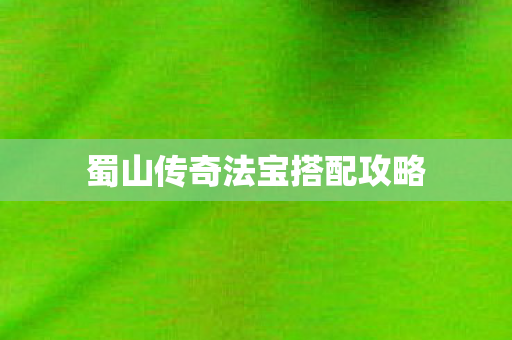 蜀山传奇法宝搭配攻略图片