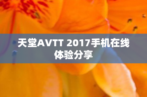 天堂AVTT 2017手机在线体验分享图片
