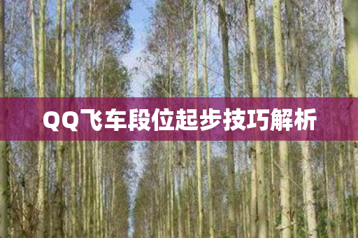 QQ飞车段位起步技巧解析图片
