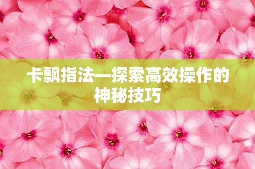探索高效操作的神秘技巧图片