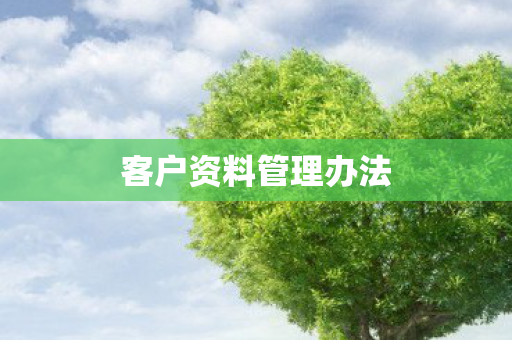 客户资料管理办法图片