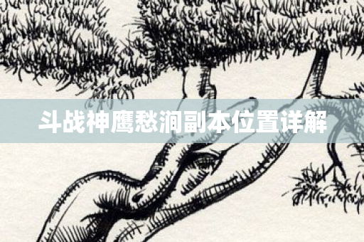 斗战神鹰愁涧副本位置详解图片