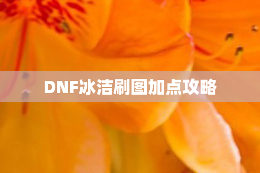 DNF冰洁刷图加点攻略图片