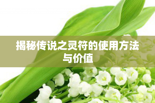 揭秘传说之灵符的使用方法与价值图片