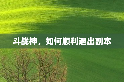 如何顺利退出副本图片