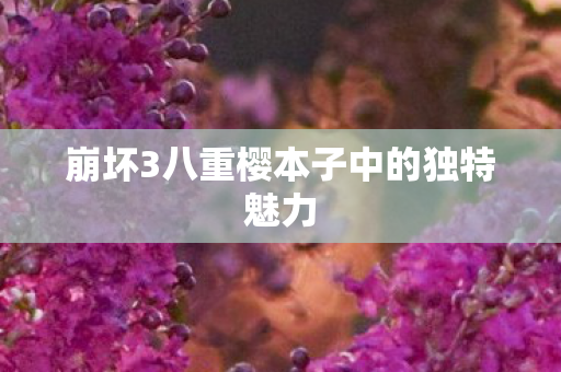崩坏3八重樱本子中的独特魅力图片