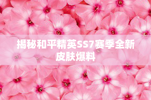揭秘和平精英SS7赛季全新皮肤爆料图片