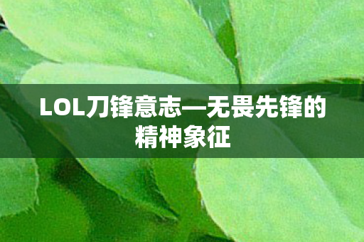 无畏先锋的精神象征图片