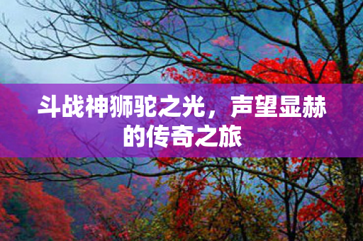 声望显赫的传奇之旅图片