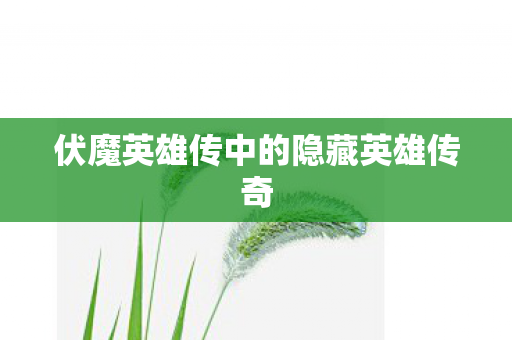伏魔英雄传中的隐藏英雄传奇图片