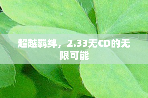33无CD的无限可能图片