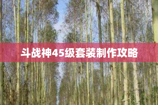 斗战神45级套装制作攻略图片