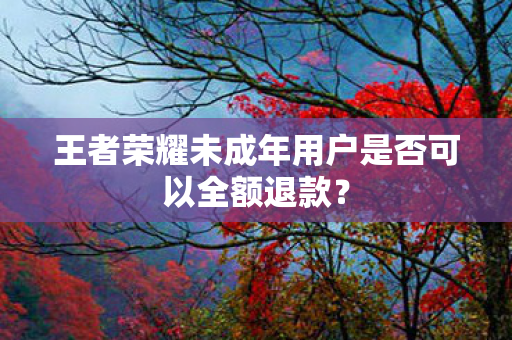 王者荣耀未成年用户是否可以全额退款图片