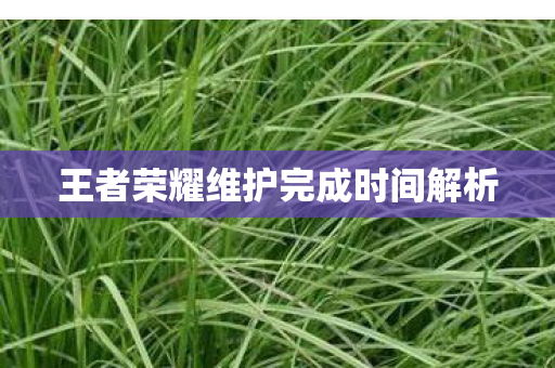 王者荣耀维护完成时间解析图片