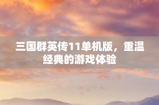 三国群英传11单机版图片