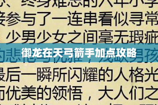 御龙在天弓箭手加点攻略图片