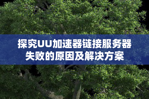 探究UU加速器链接服务器失败的原因及解决方案图片