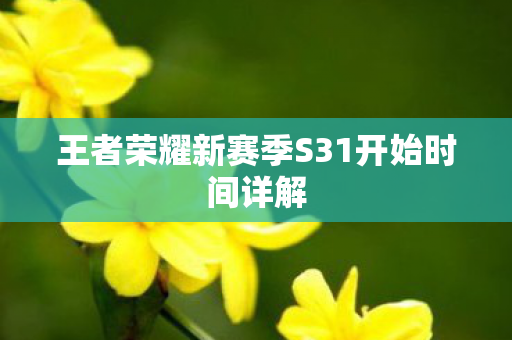 王者荣耀新赛季S31开始时间详解图片