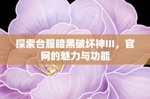 探索台服暗黑破坏神III图片