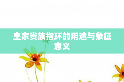 皇家贵族指环的用途与象征意义图片