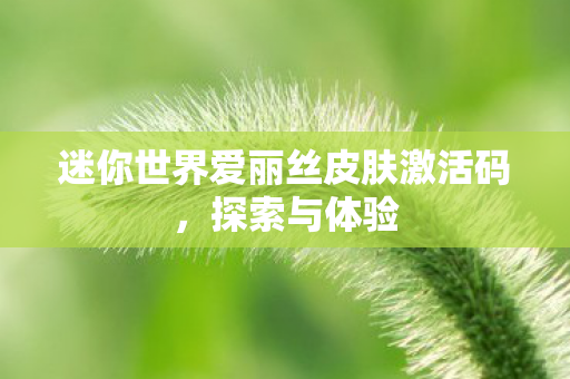 迷你世界爱丽丝皮肤激活码图片