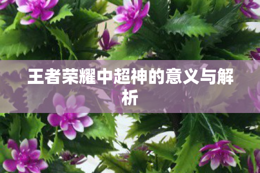 王者荣耀中超神的意义与解析图片