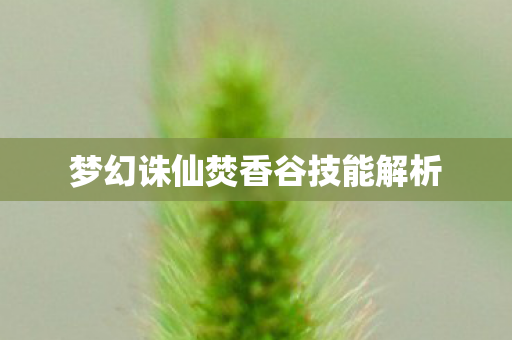 梦幻诛仙焚香谷技能解析图片