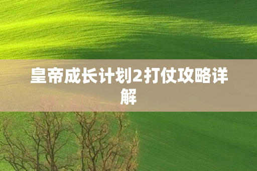 皇帝成长计划2打仗攻略详解图片