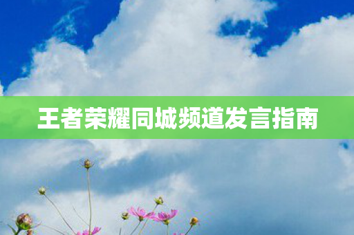 王者荣耀同城频道发言指南图片