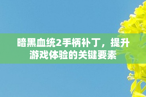 提升游戏体验的关键要素图片