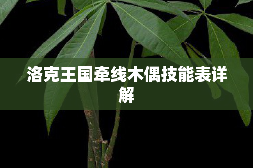 洛克王国牵线木偶技能表详解图片