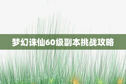 梦幻诛仙60级副本挑战攻略图片