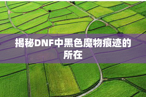 揭秘DNF中黑色魔物痕迹的所在 揭秘DNF中黑色魔物痕迹的所在
