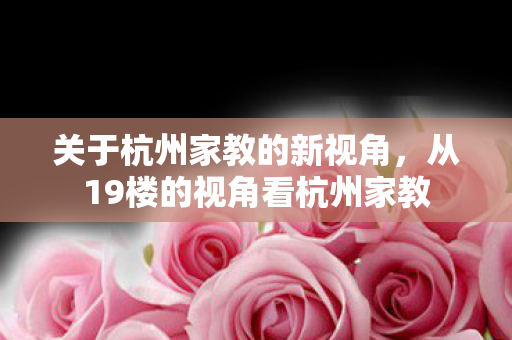 从19楼的视角看杭州家教图片