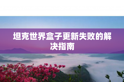 坦克世界盒子更新失败的解决指南图片