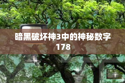 暗黑破坏神3中的神秘数字178图片