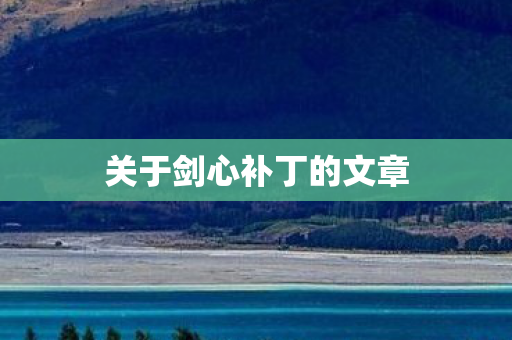 关于剑心补丁的文章图片